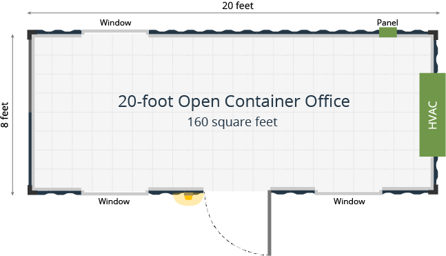 20-Foot Open Office Shipping Container