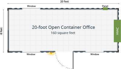 20-Foot Open Office Shipping Container