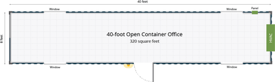 40-Foot Open Office Shipping Container